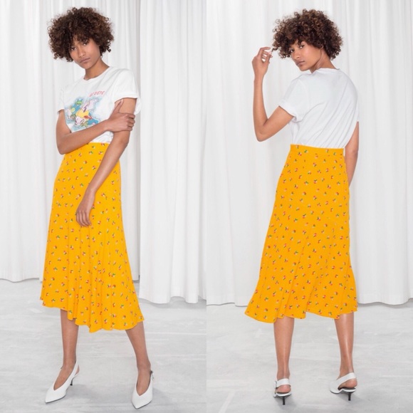 & Other Stories Dresses & Skirts - & Other Stories Asymmetrical Floral Midi Skirt
